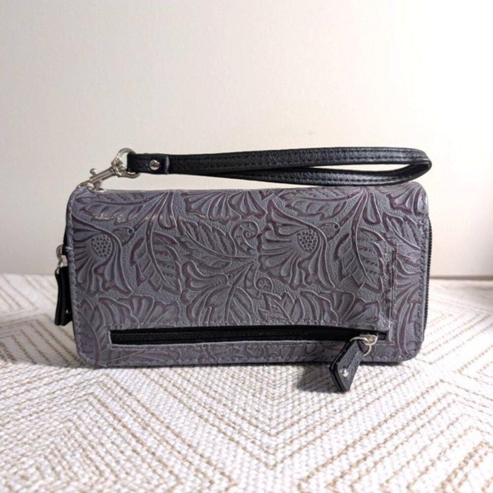 New Stone Mountain Tooled Embossed SLG Multicolor Wristlet Wallet - Picture 2 of 7